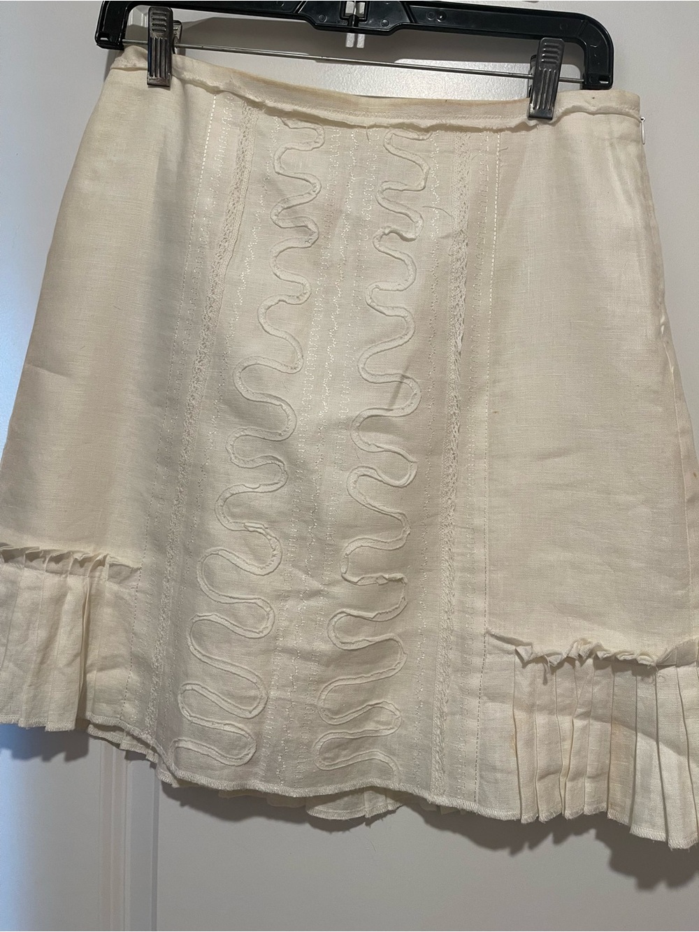 Intuitions Cream Skirt with Pink Stitched Label